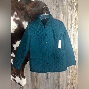 Chicos size 0 (XS/Small) teal blue/green new w tags quilted travelers jacket